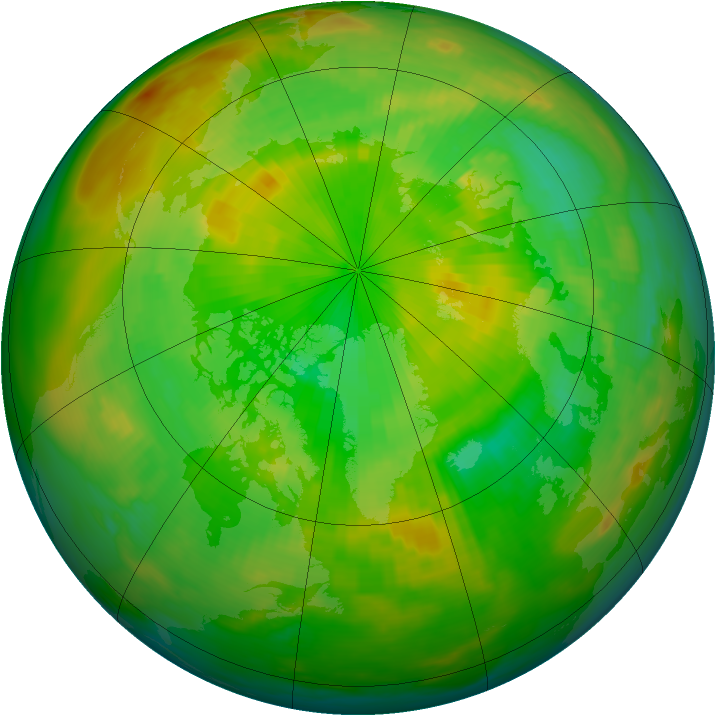 Arctic ozone map for 19 June 1983